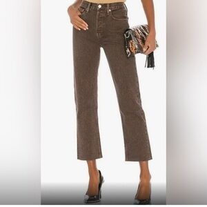 Re/Done High Rise Women Jeans in Brown